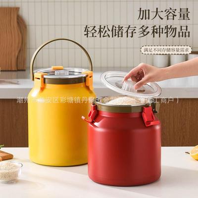 米桶防家用防虫密封米缸不锈钢储桶装面粉无品牌/储粮存潮罐容器2