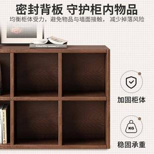 床边置物架床头实缝木格G776CG7子柜靠墙柜书卧夹落地室胡桃色书