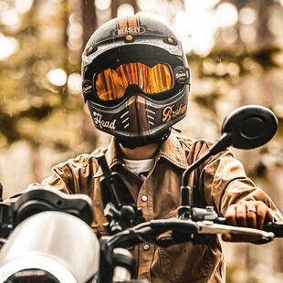 BEASLEY比斯力复古头盔摩托车头盔全盔夏季巡航机车3c认证男式盔