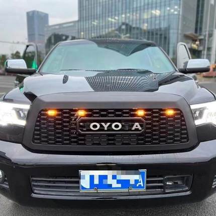 适用09-22年丰田红衫带灯中网Sequoia改装TRD前脸改装前中网配件