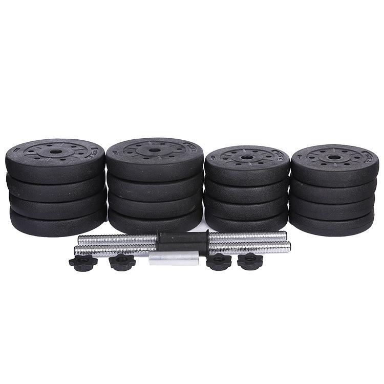 家用健身10-50KG哑铃7种规格包胶哑铃连秒做杠铃连接套