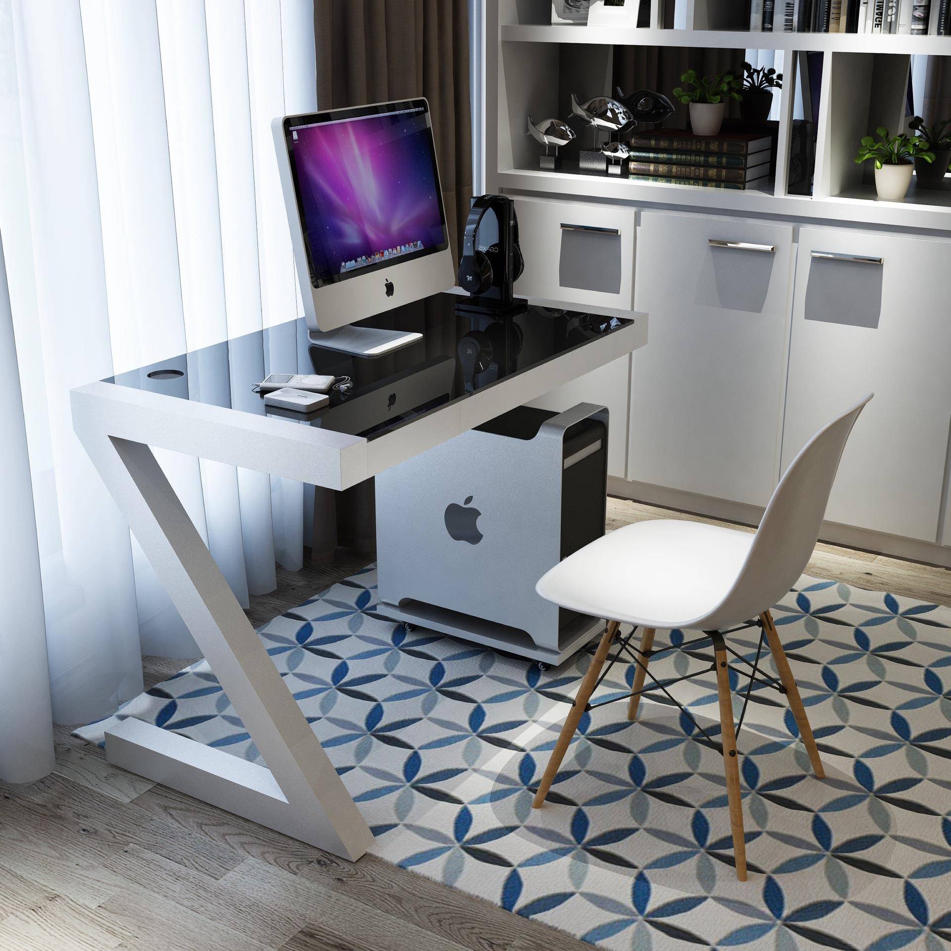 简易电脑桌钢化玻璃Z型台式书桌简约写字台家用创意烤漆办公桌子