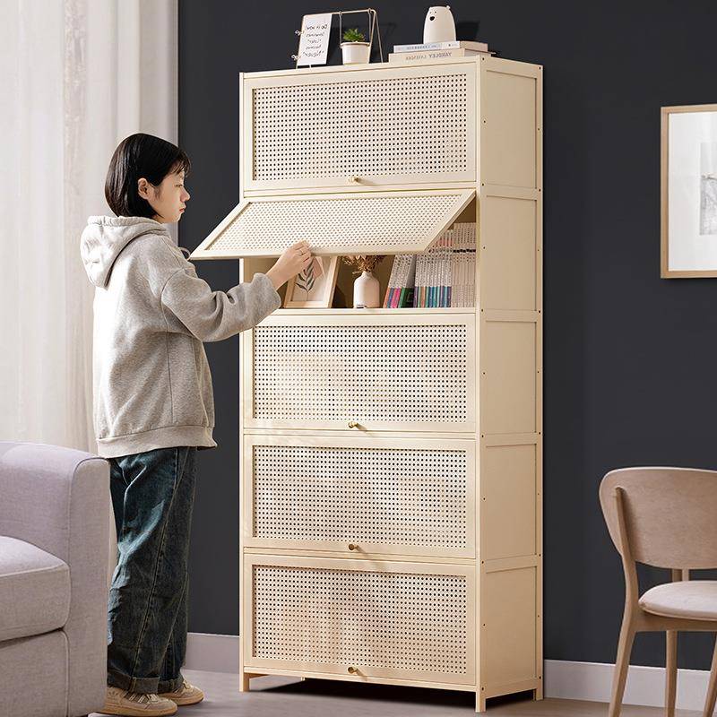 书架书柜置物架带柜门储物柜一体格子柜展示柜落地多层客厅置物柜