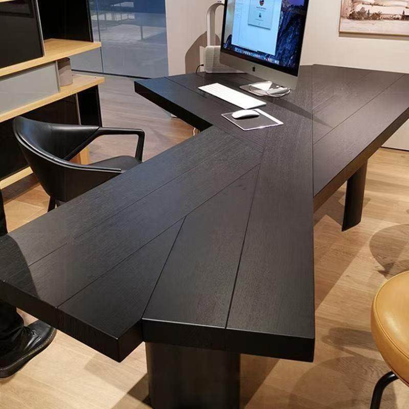 现代简约实木电脑桌轻奢风极简办公桌老板桌设计师创意书桌工作台