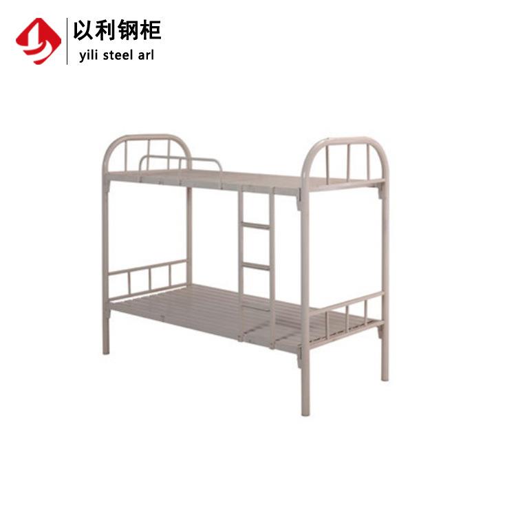 50管灰白龙骨大弯床上下铺双层员工宿舍铁架床工地学校学生床
