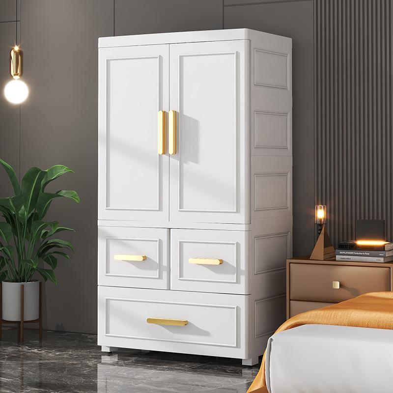 大号欧式现代儿童衣柜塑料抽屉式宝宝挂衣橱双开门简易组合收纳柜