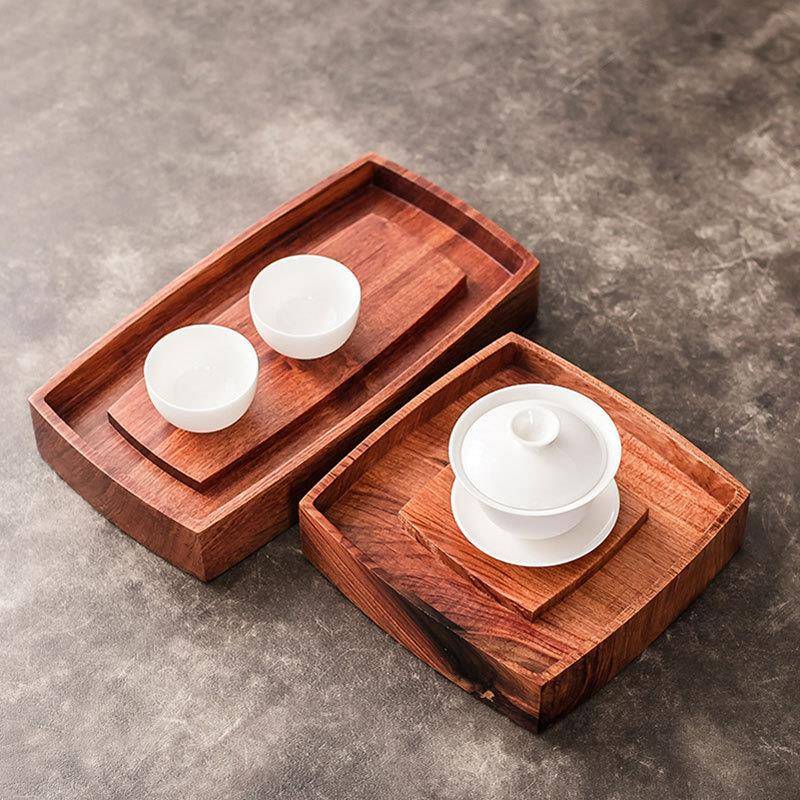简约小型茶盘家用简易茶台花梨实木储水茶海茶具托盘干泡盘壶承