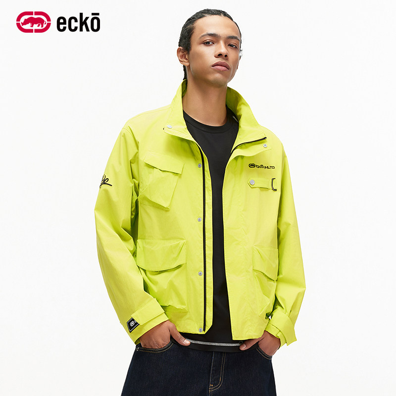 ecko红犀牛  刺绣立领防风运动拉链夹克男女2026春季新款情侣外套