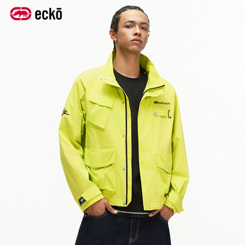ecko红犀牛刺绣立领防风运动夹克