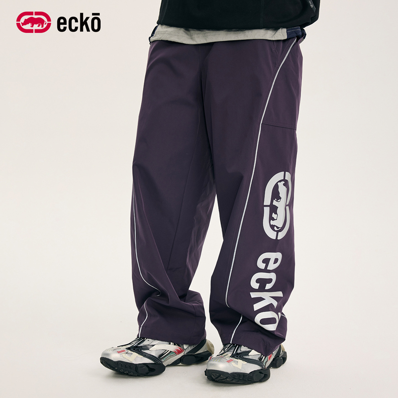 ecko红犀牛三防反光条直筒休闲裤