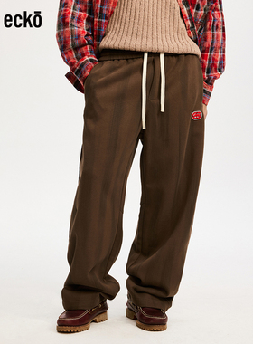 ecko红犀牛  高街抽绳直筒运动休闲裤男款2025冬季新款青少年长裤