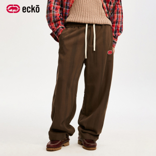 ecko红犀牛  高街抽绳直筒运动休闲裤男款2025冬季新款青少年长裤