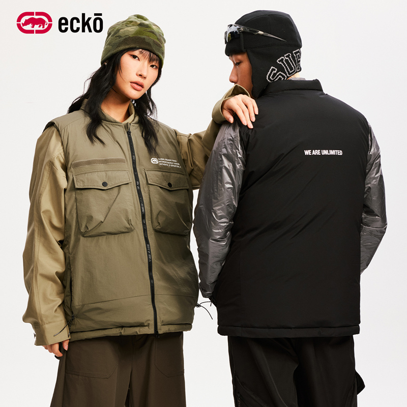 ecko红犀牛保暖加厚羽绒马甲