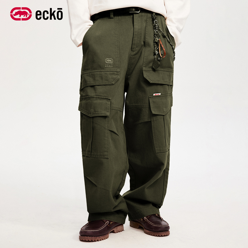 ecko红犀牛伐木工装多口袋阔腿裤