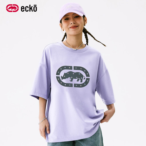ecko红犀牛烫钻印花短袖t恤