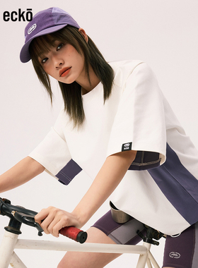 ecko红犀牛 运动速干青少年短袖男女情侣t恤2025新款撞色拼接上衣