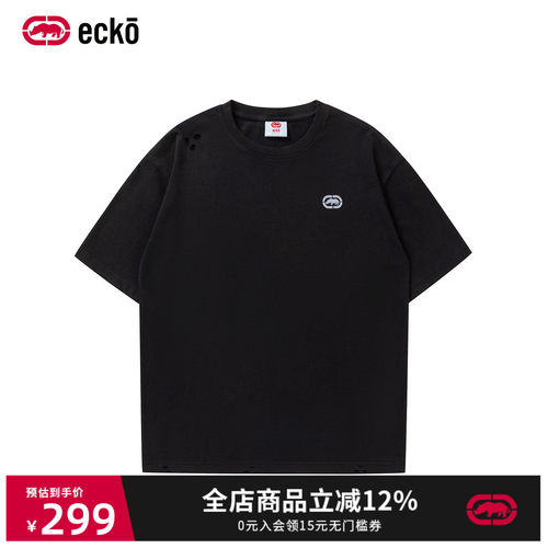 ecko/红犀牛2026夏季纯棉短袖t恤美式潮流logo圆领上衣男款青少年