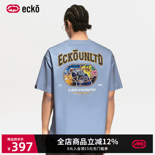 ecko红犀牛潮流全棉短袖情侣t恤