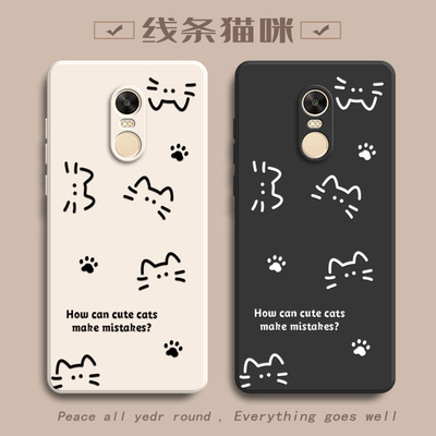 适用红米Note4X手机壳MBE6A5保护n0te套redminote小米redmi闹特N4X四noto新款硅胶简约猫咪nont全包防摔not女