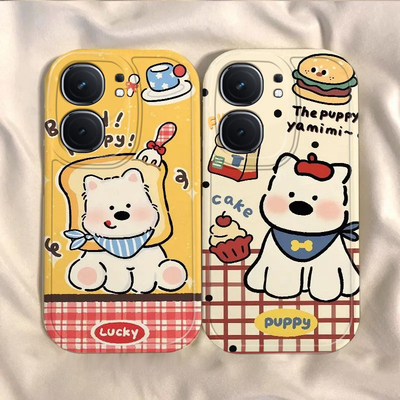 适用iqooneo9/8pro手机壳10新款vivoiqooneo5汉堡吐司小狗ipooneo6se全包防摔iq00neo7硅胶icooneo3卡通noe女