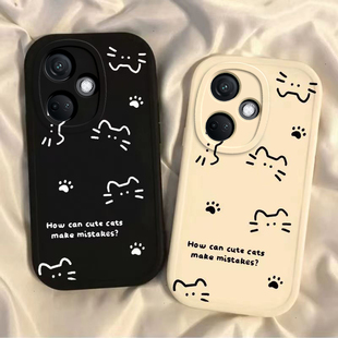 k7卡通k9s外壳k1女生 oppk9x硅胶k5全包防摔opopk3 适用oppok11手机壳K12x新款 oppok10pro可爱线条猫K10活力版