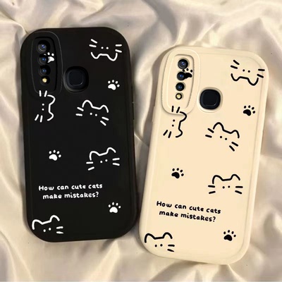 适用vivoy5s手机壳y5s新款硅胶vivo全包y5svivo防摔套voviy女软壳vicoy钢化膜viv0v1934A可爱voy线条猫咪viov