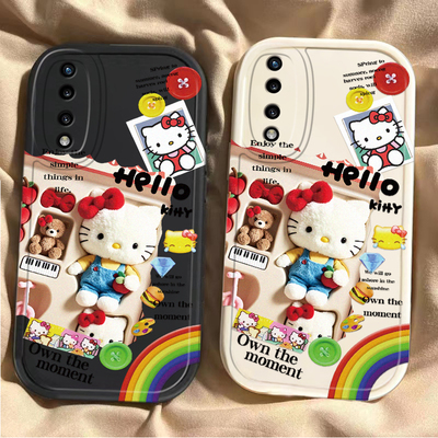 毛绒kt猫适用于荣耀500/400pro手机壳新女款honor300/200/100全包90/80/70畅玩60/50防摔软硅胶magic8保护套