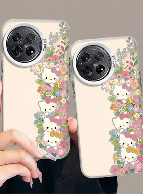 适用一加12/11手机壳ace3全包1+11+ace2保护壳防摔oppo彩银IMD花丛KT猫ACE2pro女oneplusaecPRO高级感硬Ace5