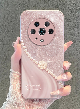 适用荣耀Magic4手机壳女华为Migac4Pro玻璃保护套M4MG新款MIG外壳Migic魔术Majic魔法Migc全包防摔Magi硬外壳