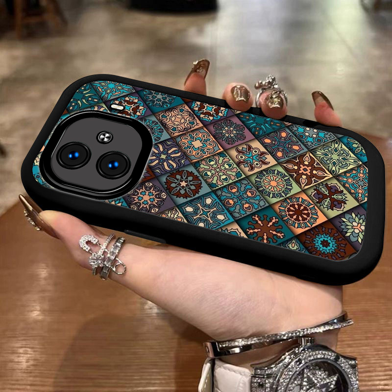 适用iQOOZ9手机壳z9turbo新款vivoiqooz8全包防摔iQZ7i复古图腾icooz6/z5软硅胶套ipooZ3专用外壳iq00Z1X潮女