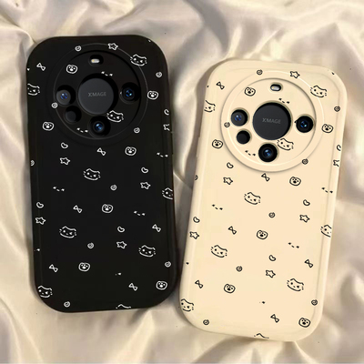 适用华为Mate60pro手机壳新款壳mate30/mt50pro星星猫咪mete20的镜头全包防摔M40软硅胶meta60保护套por+女rs