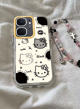 适用iqooneo9/8pro手机壳10新款vivoiqooneo5镜面泡芙KT猫ipooneo6se全包防摔iq00neo7icooneo3软壳noe女外壳