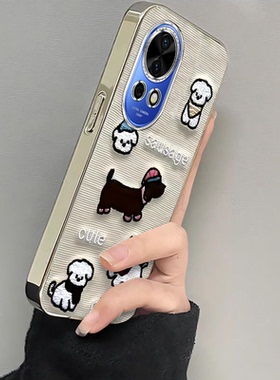 适用华为nova12/13pro手机壳11SE新款Nova10por可爱小狗Hinove9电镀novo8/7防摔n0va6女生nava5ipr0外壳全包3