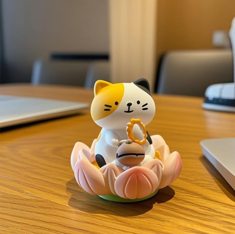 佛系好运发财摆件公仔桌面装饰