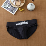 aussiebum男款三角裤黑色牛奶丝低腰立体男士裤衩运动裤性感舒适