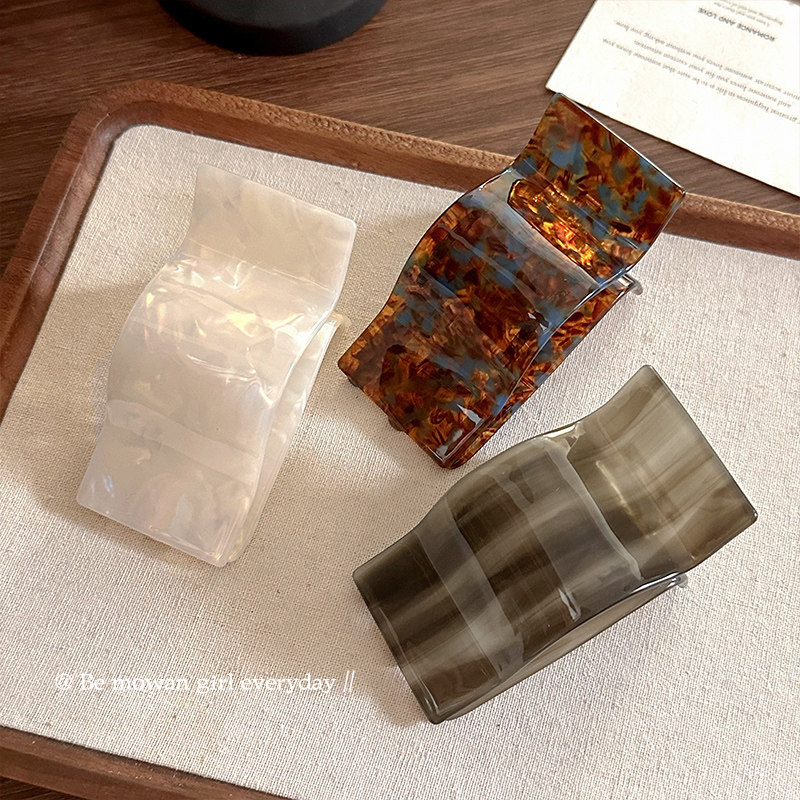 韩版复古醋酸大号抓夹女高级感