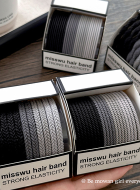 早春皮筋女扎头发圈头绳不伤发绑头发马尾高弹力橡皮筋发绳黑皮套