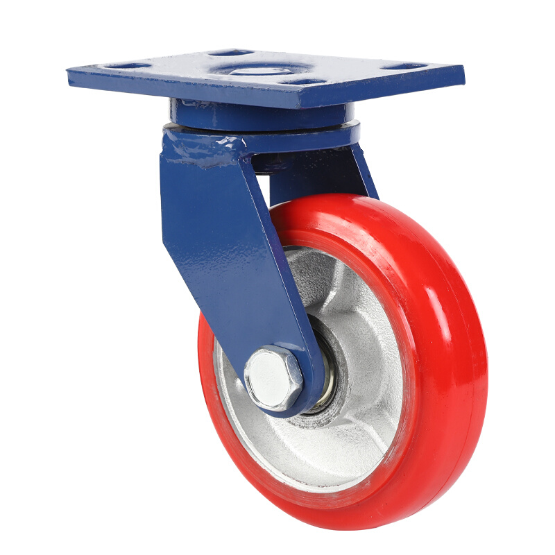 超重型脚轮铁芯聚氨酯万向轮4寸脚轮6寸脚轮5寸8寸圆弧铁芯pu轮子