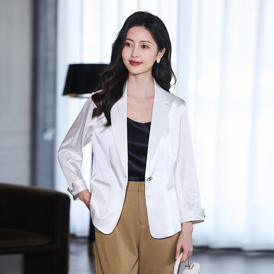 悦戎常规袖通勤真丝小西装