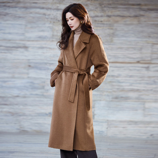 悦戎奢香夫人秘鲁进口羊驼毛苏力绒大衣女中长款气质纯色毛呢外套