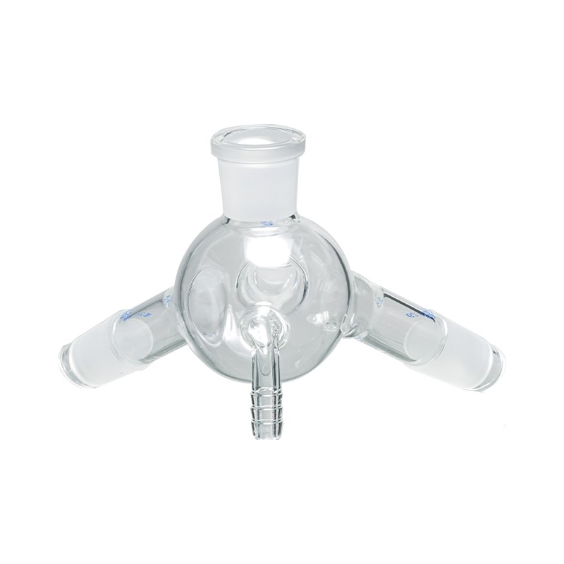 高硼硅耐高温玻璃三通蒸馏接受管具小嘴24*24*24*24