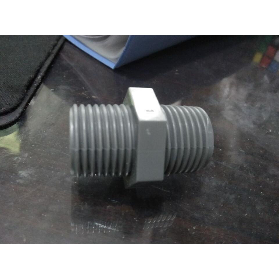 PVC双外丝直接 UPVC双头丝外牙对接 对丝 两头带丝20 25 32 50 63