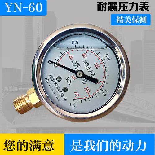 耐震压力表YN60水压油压液压表YN-60 0-0.6/1.6/2.5/25/40MPA