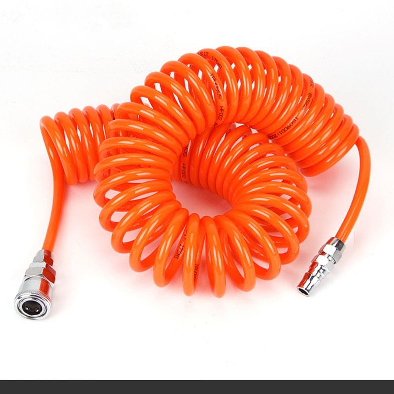 PU弹簧气管软管气泵吸尘器弹簧伸缩管螺旋风管8*5空压机快速接头