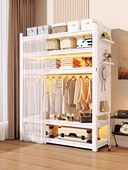 货架衣柜家用简易组装 衣帽架出租房开放式 钢制衣架卧室防尘收纳柜