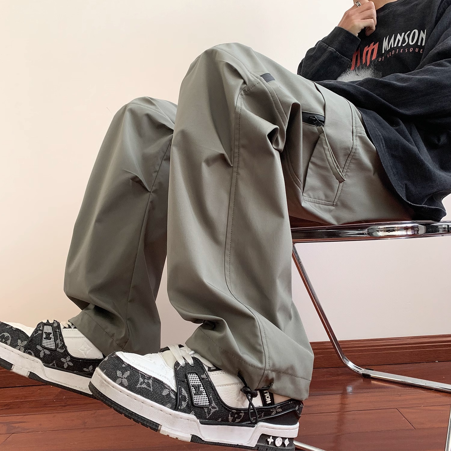 大码男装300斤美式机能冲锋裤男