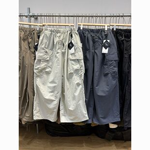 特大码300斤速干轻便褶皱长裤男女春秋美式复古工装多口袋阔腿裤