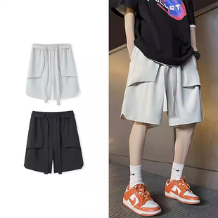 特大码300斤多口袋冰丝工装短裤夏季宽松潮流美式高街休闲五分裤2