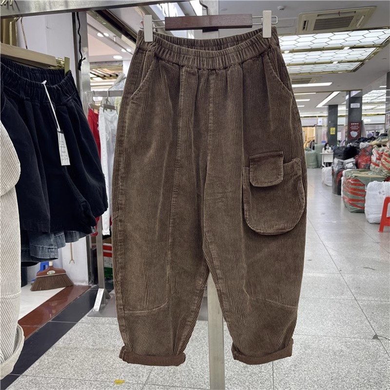 加大码男女灯芯绒休闲裤秋冬