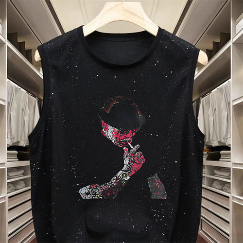 大码300斤满天星坎肩背心男